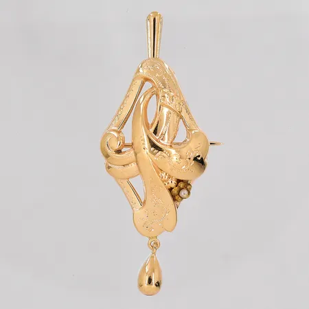 Brosch/hänge stl 52x20mm 18K Vikt: 3 g