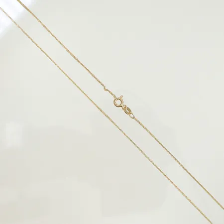 Halskedja längd 50cm bred 1mm, ojämna länkdelar, 14K 1,8g Vikt: 1,8 g