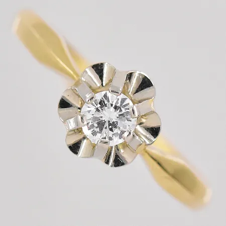 Ring med diamant ca 0,18ct stl:17¼ 14K Vikt: 1,8 g