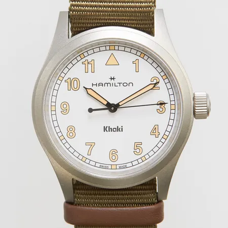 Herrur Hamilton Khaki, stål, quartz, Ø38mm, referensnr: H694010, serienr: T2H HWU 1DN, box, inga övriga tillbehör