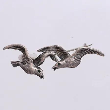Brosch fåglar, ca 47x13mm, silver 830/1000 Vikt: 3,6 g