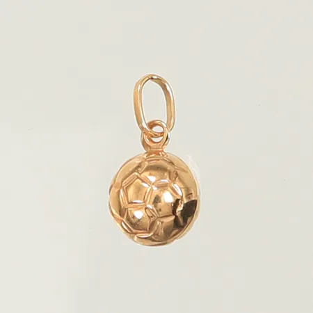 Hänge Fotboll längd 13mm inkl ögla, bredd 7mm, 18K, 0,5g Vikt: 0,5 g