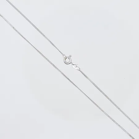 Halskedja pansarlänk 44cm bredd 1mm vitguld 18K  Vikt: 2,5 g