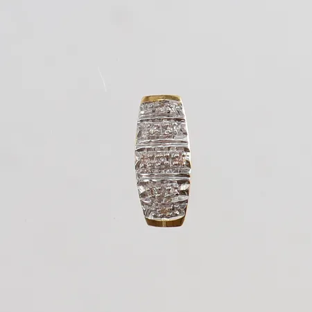 Hänge med diamanter 8/8-slipade 9 x 0,005ct 12,5x5,5mm tvåfärgat 18K. Vikt: 1,9 g