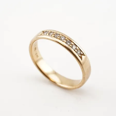 Ring med diamanter, 0,14ct enligt gravyr, stl:18 (57), 18K, 4,4g Vikt: 4,4 g