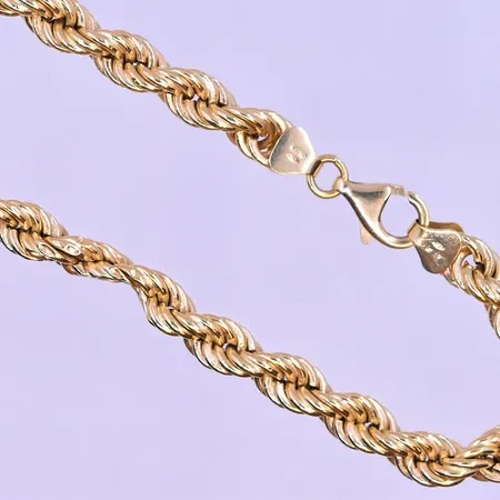 Kedja Cordell längd 50,5 cm bredd 6 mm klämskador finns ihålig 18K. Vikt: 21,1 g