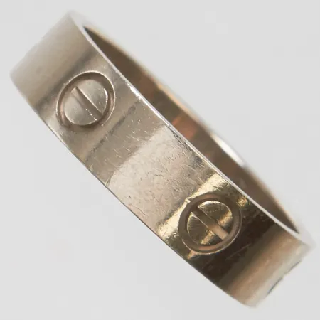 Ring Cartier Love stl:18¾ / 59, bredd 5,5mm, serienr: RPP095, referensnr: CRB4084759, certifikat från Stockholm daterat år 2022, kvittokopia, vitguld, repor, 18K, etui samt box medföljer Vikt: 6,8 g
