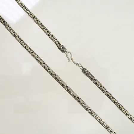 Halskedja, längd ca 47,5cm, bredd 4mm (defekt lås) 925/1000- Silver, 37,8g 