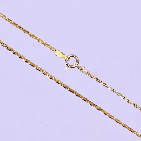Kedja längd 41,5 cm bredd 1 mm 21K. Vikt: 2,3 g