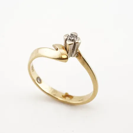 Ring med diamant, stl:17(54)18K, 3,5gr Vikt: 3,5 g