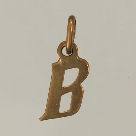 Berlock "B" 10x6mm exkl ögla, 8K 0,3g 