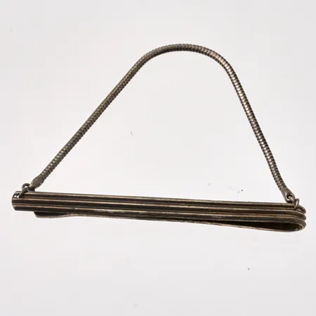 Slipsnål 5,3x71,8mm, 12 cm lång ormlänk hänger under, silver 830/1000, 10g.