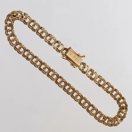 Armband Bismarck längd 18,5cm bredd 5,5mm Bg:S Guld Bernt Gottschalk 1966 18K.  Vikt: 10,6 g