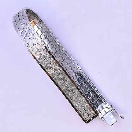 Armband längd 19 cm bredd 10 mm silver 830/1000. Vikt: 21,4 g