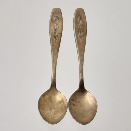 2st skedar brunkulla 10,5cm, Alton, silver 830/1000, 20,77g.