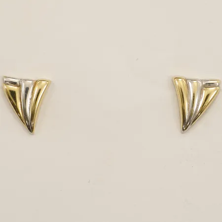 Ett par örhängen tvåfärgad 14x10mm 18K Vikt: 1,5 g
