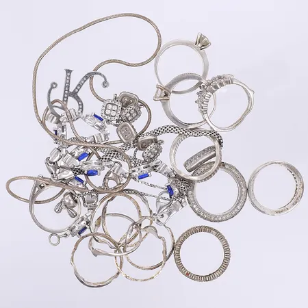 Diverse defekt/saknar stenar silver 830-925/1000  Vikt: 61,2 g
