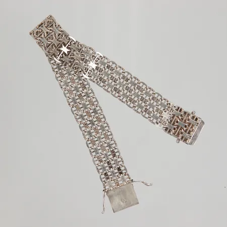 Armband X-länk med stav, 20cm, bredd 15mm, 925/1000 silver Vikt: 24,3 g