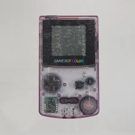 Nintendo Gameboy Color Atomic Purple, CGB-001, CH20278853, genomskinlig, sliten box, åldersbetingat slitage, manual, funktionstestad.