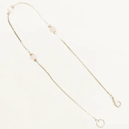 Vristlänk med rosa stenar längd 24,5mm ostämplad silver  Vikt: 2,5 g