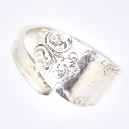 ring med mönster stl 20, bredd: 4-15mm, öppen modell, silver 830/1000, Vikt: 4,8 g