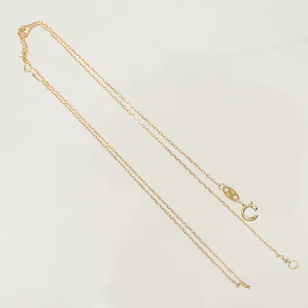 Halskedja Ankar längd 42cm bredd 0,6mm,  trasigt lås, 14K 1,1g Vikt: 1,1 g
