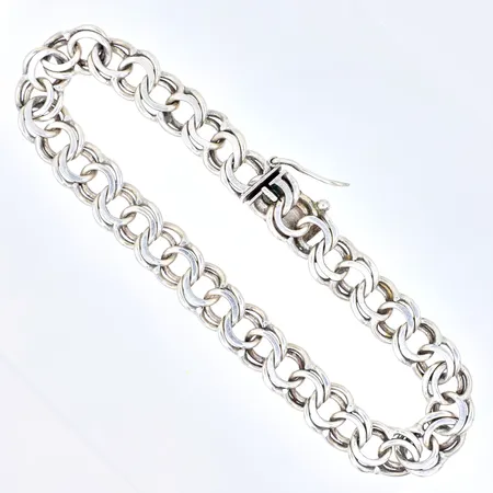Armband bismarck, längd: 19cm bredd: 8mm, silver 830/1000, Vikt: 14,2 g