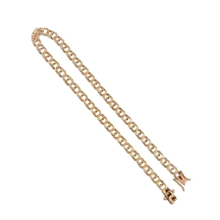 Armband Bismarck i 18K guld, tillverkarstämpel EVJ, Sala, svensk kontrollstämpel, längd knäppt 21,0 cm, bredd 4 mm, fint skick Vikt: 5,7 g
