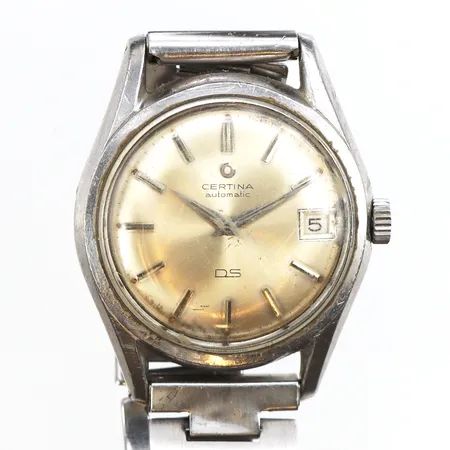 Herrur Certina DS, 35,5mm, automatisk, boettnr: 346.825, Cal 25-651, stållänk, packringen bör bytas ut, repigt glas, inga tillbehör