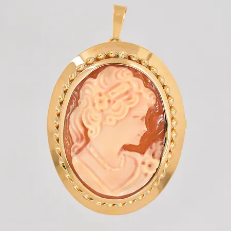Brosch/hänge med kamé 32x25mm 18K Vikt: 4,8 g