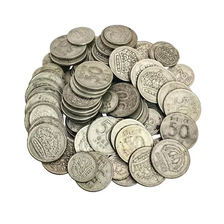 Silvermynt Sverige 400/1000, finvikt cirka 116 gram Vikt: 116 g