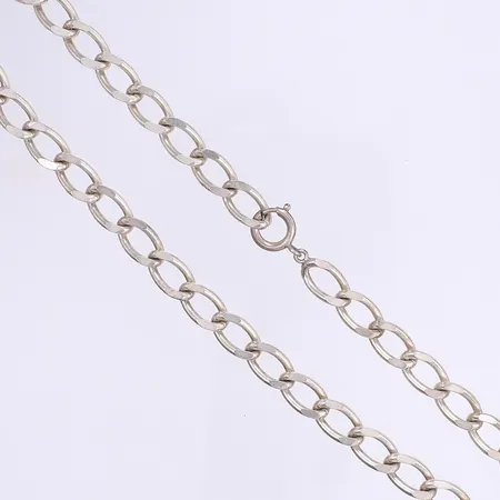 Halskedja pansarlänk 44cm, bredd 9mm, ostämplat silver 925/1000 Vikt: 51,8 g