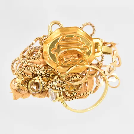 Diverse defekt guld gravyrer stenar 18K Vikt: 14 g