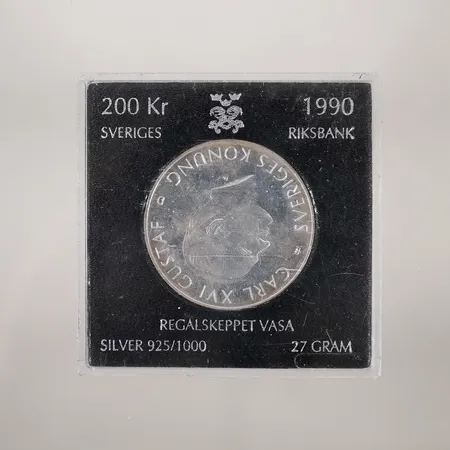Minnesmynt 200kr Regalskeppet Vasa 925/1000 silver  Vikt: 27 g