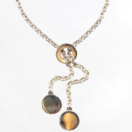 Collier Twin dots, Efva Attling, längd 45cm, bredd: 2mm, etui, 925/1000 silver Vikt: 16,1 g