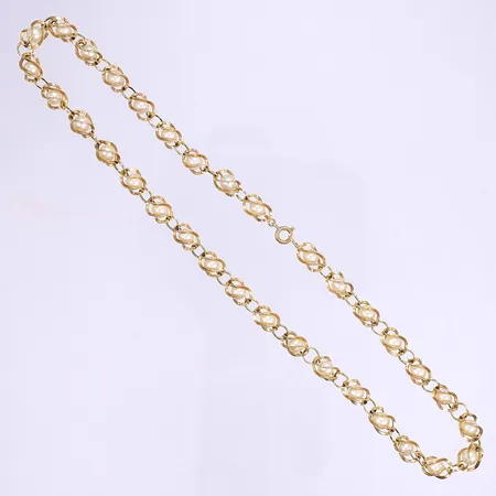 Halskedja med pärlor 38cm bredd 6mm, bruksslitage, 18K Bruttovikt: 16,4g Vikt: 16,4 g