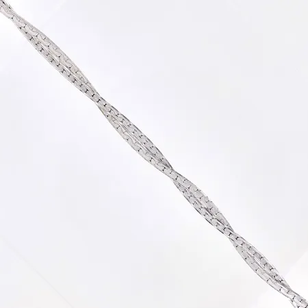 Armband flätat halvstelt, längd: 18cm bredd: ca 2-4mm, silver 835/1000, Vikt: 6 g