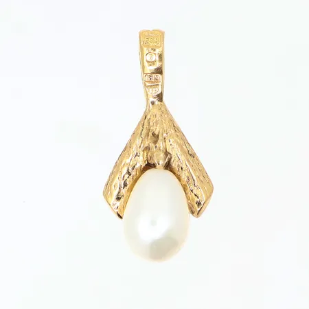 Hänge med odlad pärla längd: 24mm, 18K, Vikt: 2,9 g