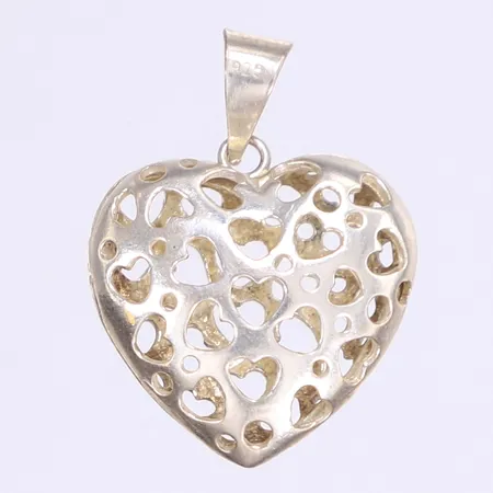 Hänge hjärta genombruten dekor 28x20mm silver 925/1000 Vikt: 2,9 g