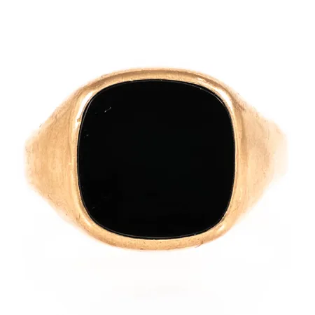 Klackring med svart sten stl:20 bredd 2,6-14,3mm, 18K 4,0g. 