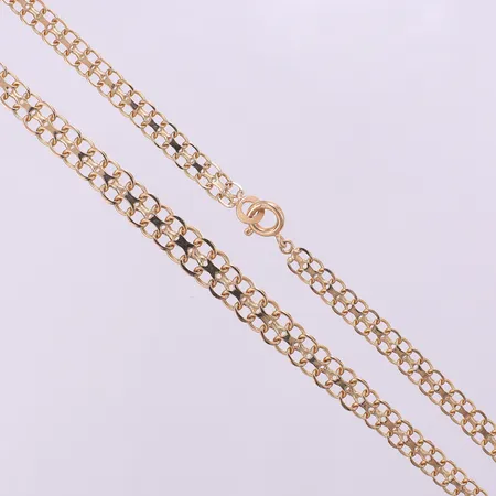 Collier X-länk längd 44cm bredd 7,2-4,7mm, 18K  Vikt: 12,4 g