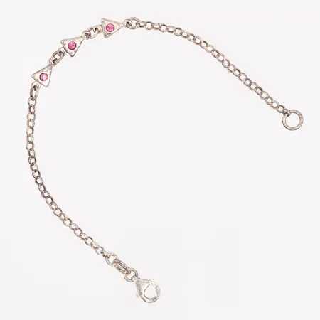 Armband ärtlänk med rosa stenar 17cm bredd: 2-5mm, silver 925/1000 Vikt: 3,8 g