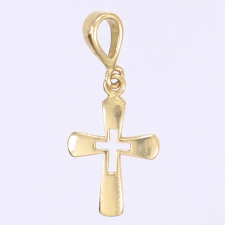Hänge kors 24x12mm, tillv. Guldfynd, 18K  Vikt: 1 g