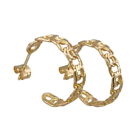 Örhängen Bismarck Creoler i 18K guld, diameter 19 mm, bredd 4 mm, originalploppar med tillverkarstämpel W&A - Sävsjö Guldsmeds AB, fint skick Vikt: 3,1 g