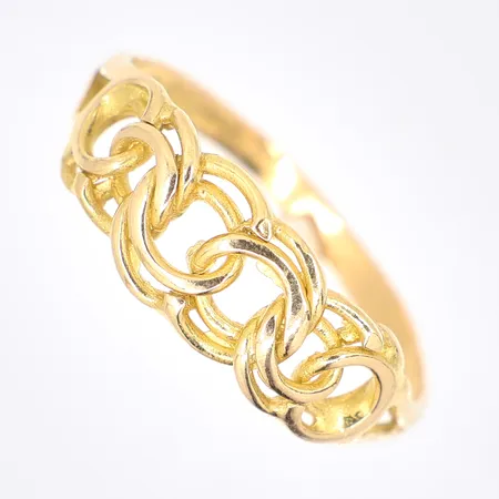 Ring Bismarck stl 18¼, bredd 2-6,7mm, Svenska stämplar, 18K, Vikt: 2 g
