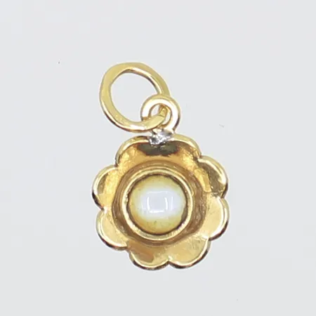 Hänge med blå sten 15x9mm 18K  Vikt: 0,6 g