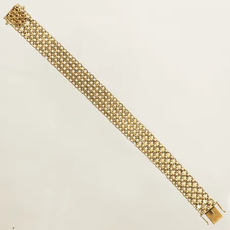 Armband X-länk längd 19cm bredd 13,6mm Stockholms Ädelsmide Ab år 1966 18K Vikt: 22,4 g