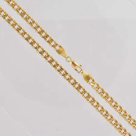 Kedja Pansar längd 50cm bredd ca 4,5mm  Guldfynd ihålig 18K Vikt: 13,5 g