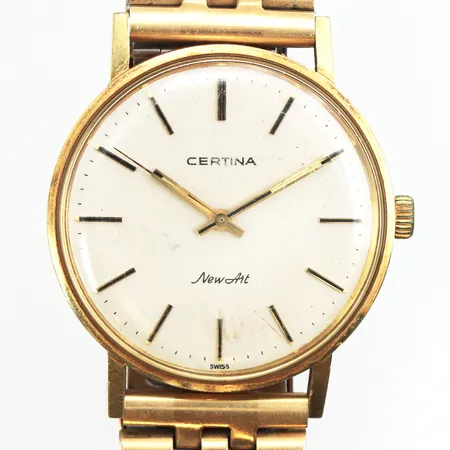 Herrur Cetina New Art 18K, 33,5mm, manuell, snr: 441 3810 68, gravyr "För nit och redlighet i rikets tjänst", metallband