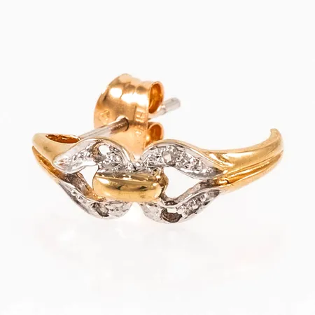 Ett örhänge, stenar saknas, 18K 1,0g.